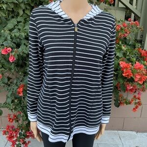 Appleseed's Black and White Striped Hoodie